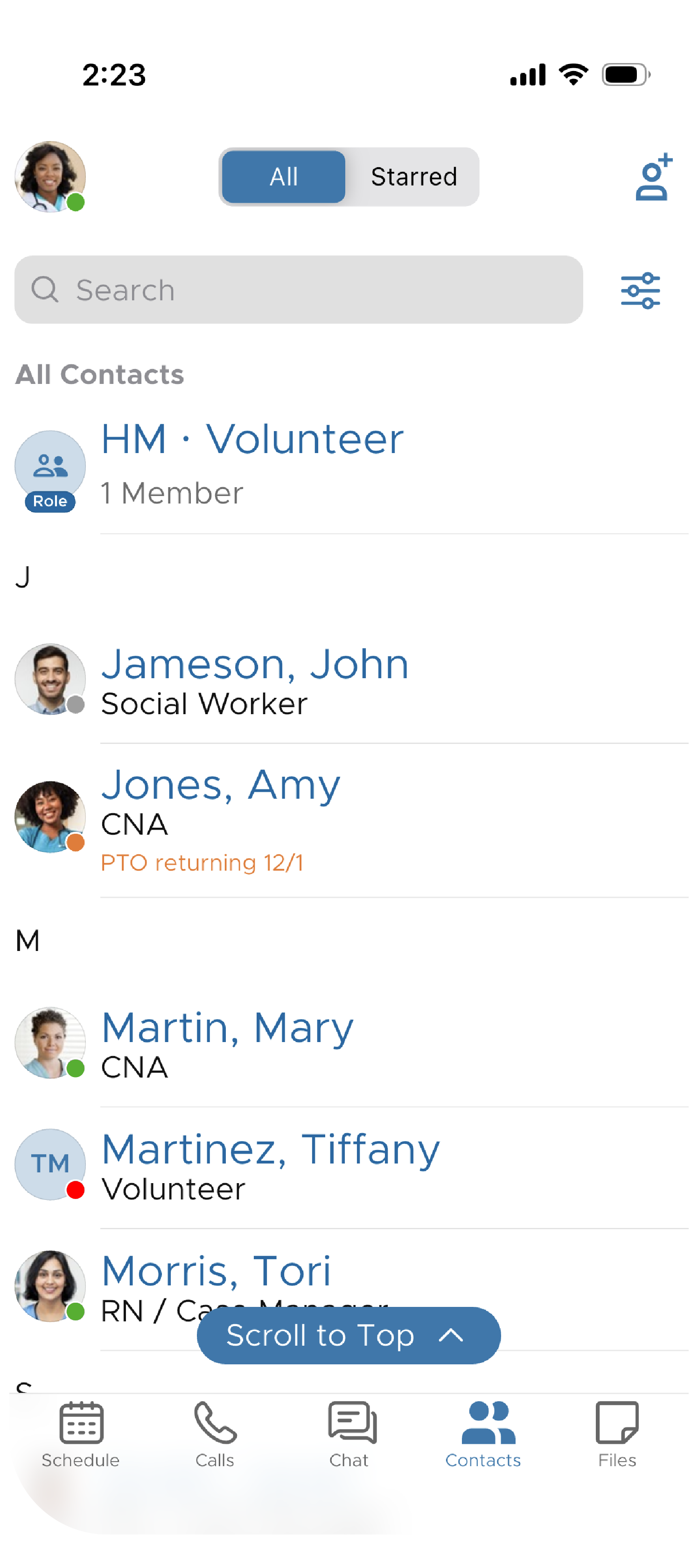 Active Directory contacts in QliqCHAT