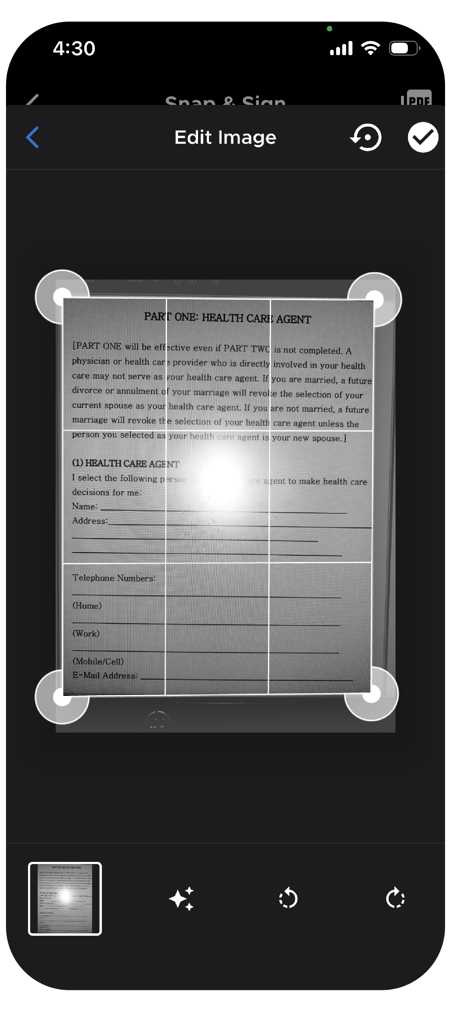 Creating a PDF from the device camera in QliqCHAT